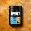 C4 Original Pre-Workout Powder in a black and red tub, a scoop pouring vibrant Fruit Punch powder into a shaker bottle – explosive energy, focus, and muscle pump formula with 150mg caffeine, 1.6g beta‑alanine, and creatine.