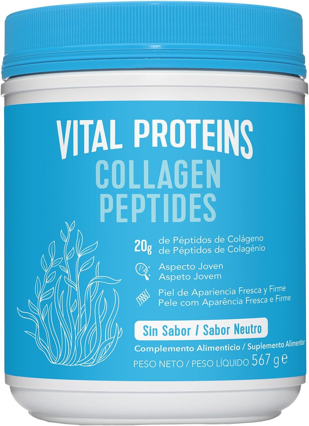 Vital Proteins Collagen Peptides unflavored powder – 20g hydrolyzed grass-fed bovine collagen per serving – supports hair, skin, nails, joints, and bones. The powder dissolves instantly in coffee, tea, smoothies, and recipes. Zero sugar, gluten‑free, dairy‑free.