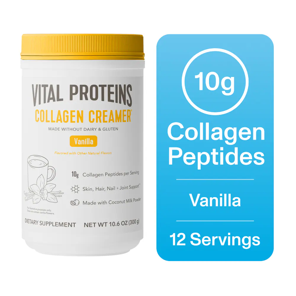 Vital Proteins Collagen Peptides unflavored powder – 20g hydrolyzed grass-fed bovine collagen per serving – supports hair, skin, nails, joints, and bones. The powder dissolves instantly in coffee, tea, smoothies, and recipes. Zero sugar, gluten‑free, dairy‑free.