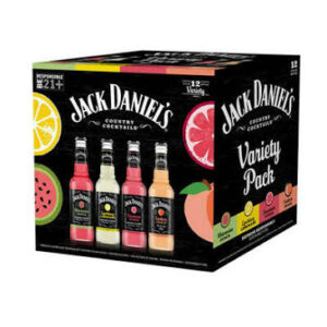 Jack Daniel’s Country Cocktails Variety Pack – 12 bottles of ready‑to‑drink flavored malt beverages. Assortment includes Watermelon Punch, Lynchburg Lemonade, Downhome Punch, and Southern Peach. Each 10 fl oz bottle is 4.8% ABV. Bright, fruity, and refreshing.